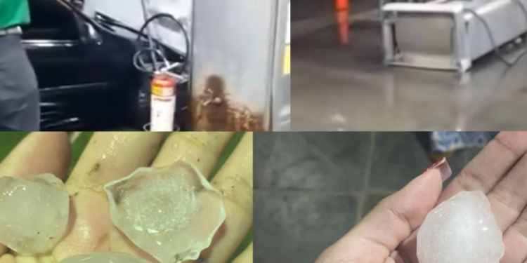 Temporal com granizo causa explosão, acidente e muitos danos na Região dos Lagos