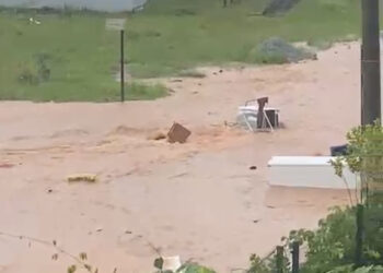 Eletrodomésticos são carregados em enxurrada em bairro nobre