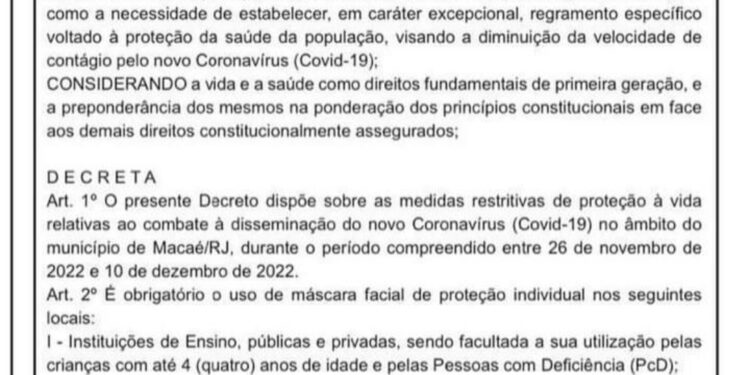 Novo decreto torna obrigatório o uso de máscaras em escolas públicas e particulares