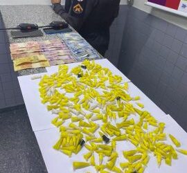 PM apreende mais de 200 pinos de cocaína em Guarus