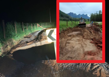 Após estrada ceder, tráfego é liberado parcialmente em distrito