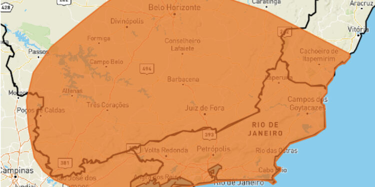 Previsão de pancadas de chuva, queda de granizo e elevação de rios no interior do Rio