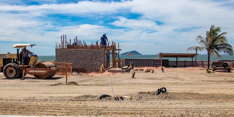 Obras da orla do Bar do Coco estão a pleno vapor