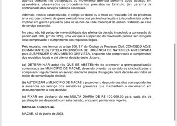 Justiça declara greve ilegal