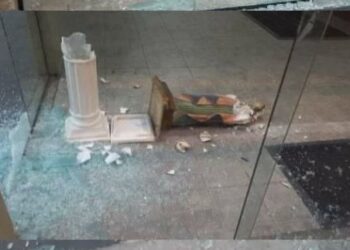 Vandalismo: imagem de Nossa Senhora das Neves é destruída em Córrego do Ouro