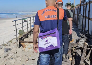 Defesa Civil realiza vistorias em obra de orla da praia da Região dos Lagos