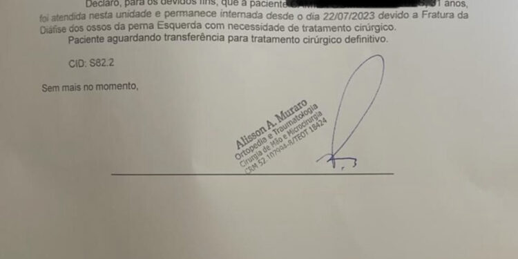 Denúncia: paciente agoniza em Unidade de Saúde à espera de cirurgia urgente