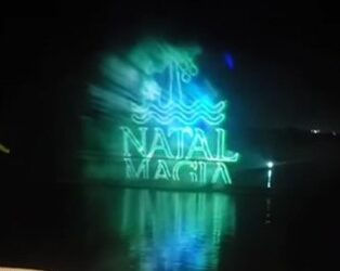 Testes do sistema de projeção que fará parte da decoração de Natal de Macaé começam a ser realizados