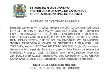 Após anunciar falta de dinheiro para o Natal, Carapebus contratou empresa de estruturas por R$ 6 milhões para Réveillon e festas