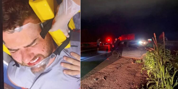 Zé Neto, da dupla Zé Neto e Cristiano, sofre acidente de carro