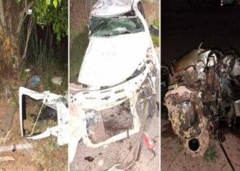 Mulher morre e outra fica ferida após carro bater numa árvore