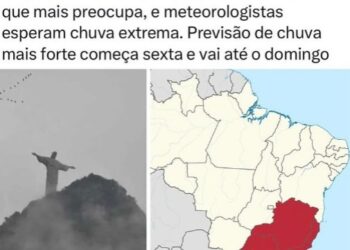 RJ em alerta vermelho: Forte chuva atingirá o Estado