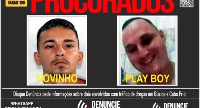 Disque Denúncia busca informações sobre líderes do tráfico em Búzios e Cabo Frio