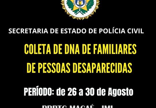 IML realiza campanha de coleta de DNA para encontrar desaparecidos em Macaé