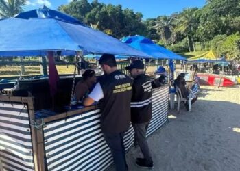 Fiscalização Conjunta em Búzios combate venda casada nos quiosques da Praia da Ferradurinha em Búzios