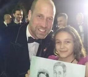Menina de 13 anos de Iguaba Grande entrega desenho ao príncipe William durante evento no Rio