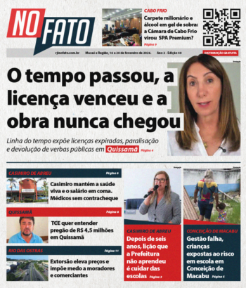 Imagem da capa da edição 40 do Jornal NO FATO RJ Interior mês fevereiro de 2026