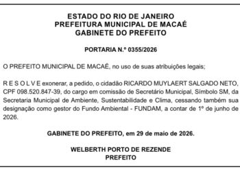Ricardo Salgado deixa Secretaria de Ambiente de Macaé