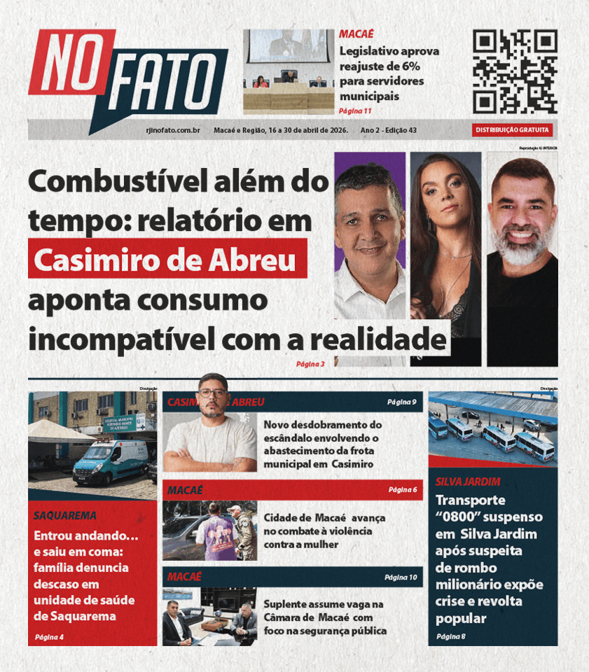 Imagem da capa da edição 43 do Jornal NO FATO RJ Interior mês fevereiro de 2026