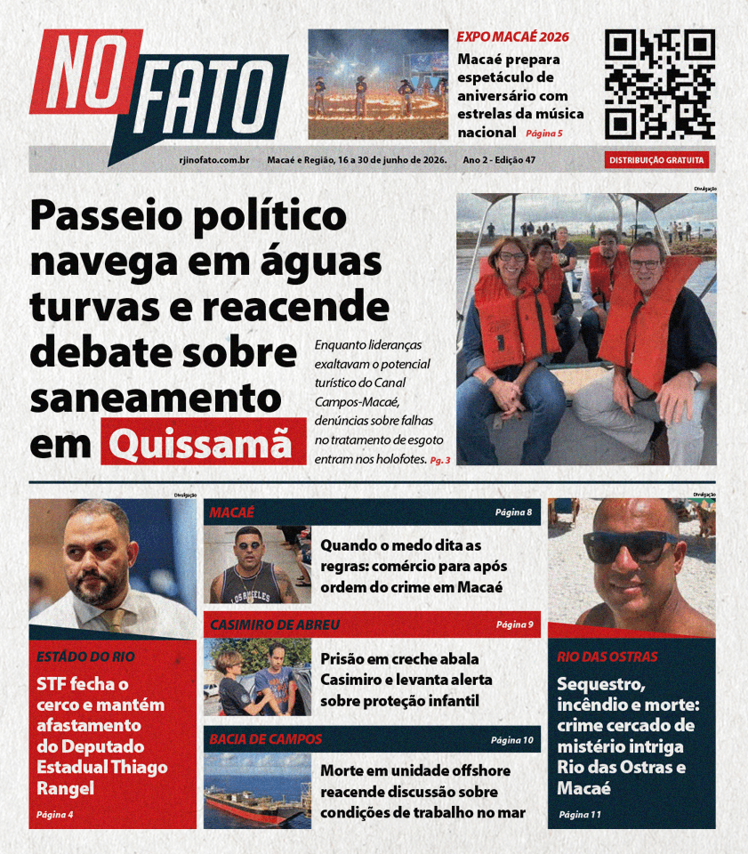 Capa da Edição 47 de junho de 2026 do jornal NO FATO do portal RJ Interior (RJI).