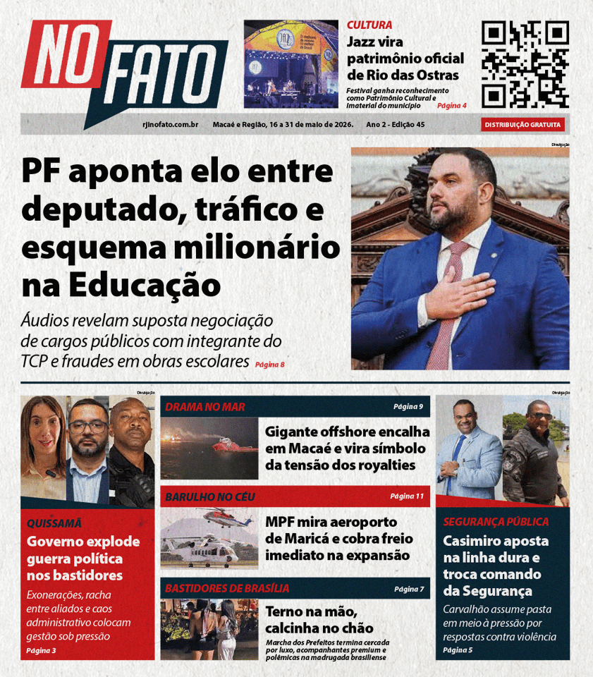 Capa do Jornal NO FATO RJ Edição 45 Interior 16 a 31 de Maio 2026