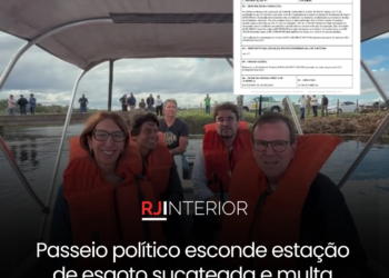Passeio político esconde estação de esgoto sucateada e multa milionária em Quissamã