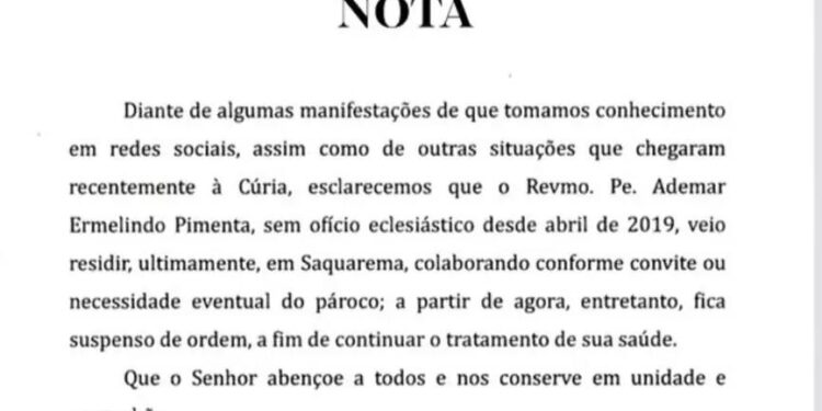 Padre é afastado em Saquarema após denúncias envolvendo crianças e jovens