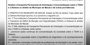 Cidade transforma conscientização sobre TDAH e dislexia em política permanente