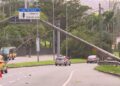 Ventania provoca quedas, falta de luz e cancelamento de voos
