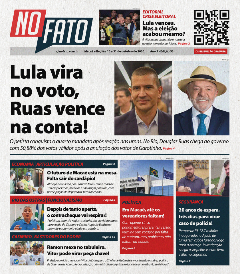 Capa da Edição 53 de outubro de 2026 do jornal NO FATO do portal RJ Interior (RJI).